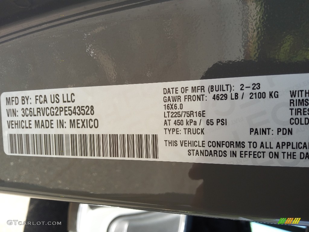 2023 Ram ProMaster 2500 High Roof Cargo Van Color Code Photos