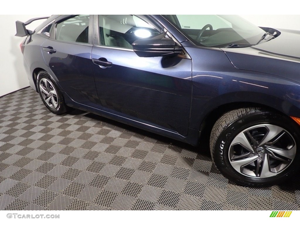 2019 Civic LX Sedan - Cosmic Blue Metallic / Black/Ivory photo #4