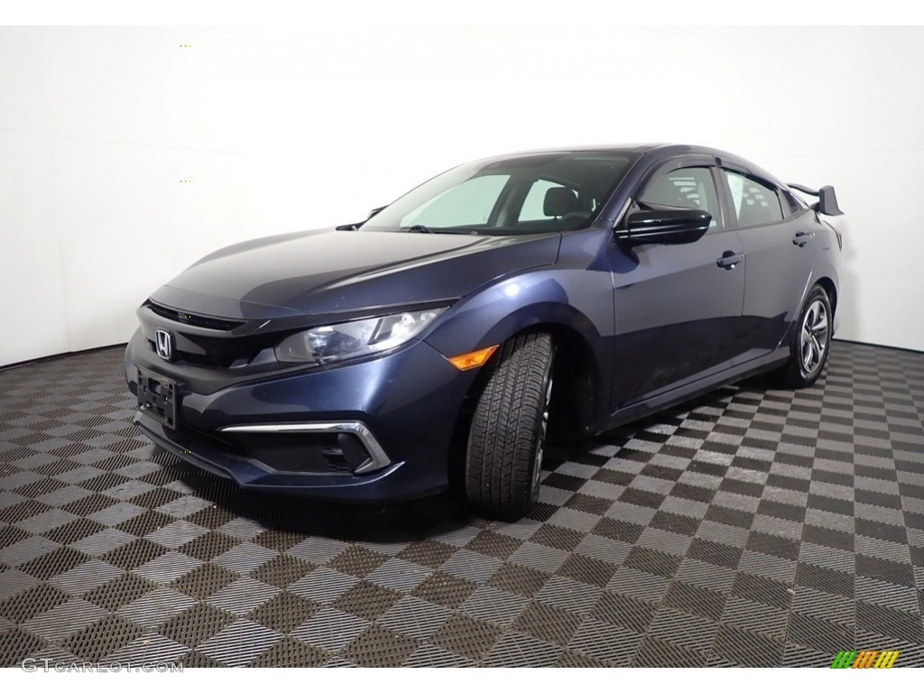 2019 Civic LX Sedan - Cosmic Blue Metallic / Black/Ivory photo #8