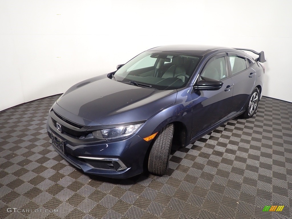2019 Civic LX Sedan - Cosmic Blue Metallic / Black/Ivory photo #9
