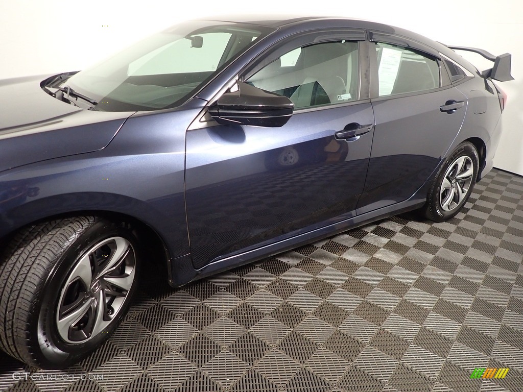 2019 Civic LX Sedan - Cosmic Blue Metallic / Black/Ivory photo #10