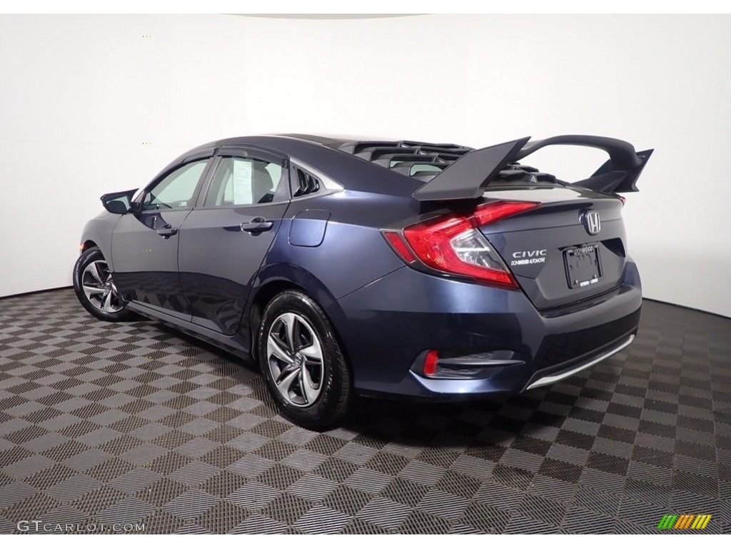 2019 Civic LX Sedan - Cosmic Blue Metallic / Black/Ivory photo #11