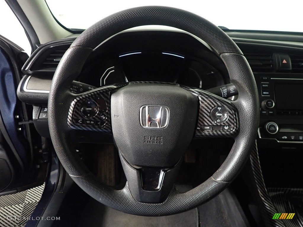 2019 Civic LX Sedan - Cosmic Blue Metallic / Black/Ivory photo #25