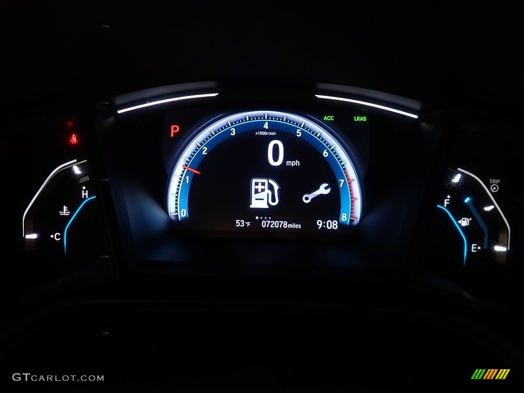 2019 Civic LX Sedan - Cosmic Blue Metallic / Black/Ivory photo #26