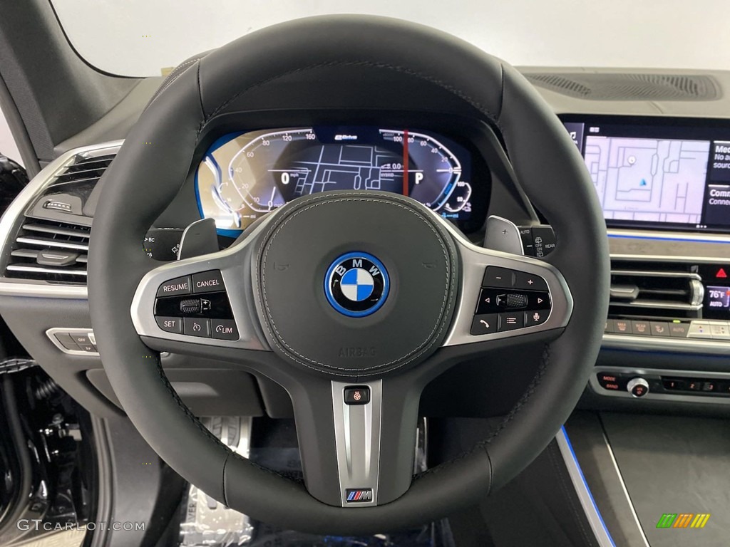 2023 BMW X5 xDrive45e Black Steering Wheel Photo #145973555