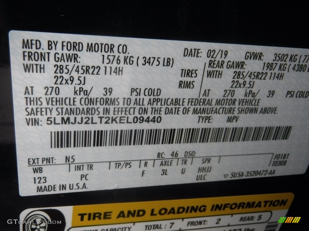 2019 Navigator Color Code N5 for Rhapsody Blue Photo #145976012