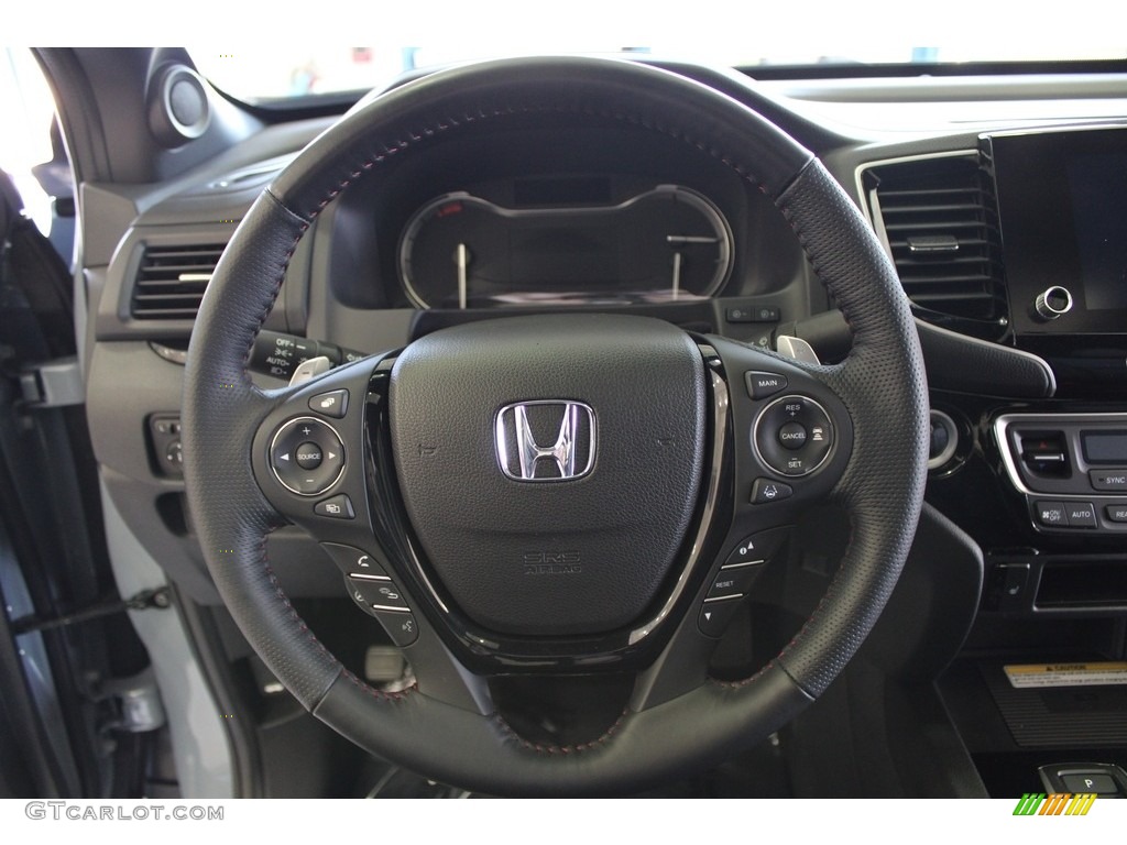 2022 Honda Ridgeline Black Edition AWD Black Steering Wheel Photo #145978479