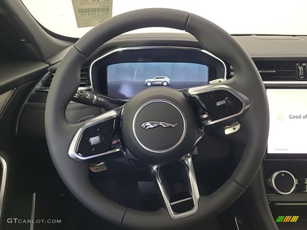 2023 Jaguar F-PACE P250 S Ebony/Ebony Steering Wheel Photo #145978623