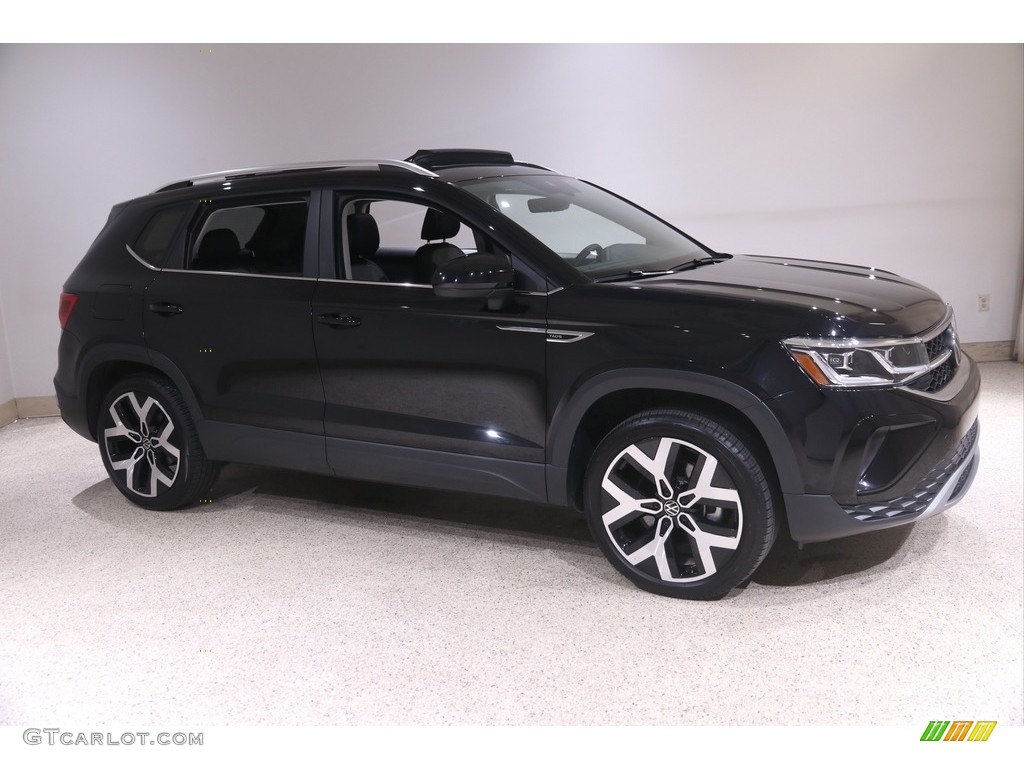Deep Black Pearl 2022 Volkswagen Taos SEL 4Motion Exterior Photo #145978971