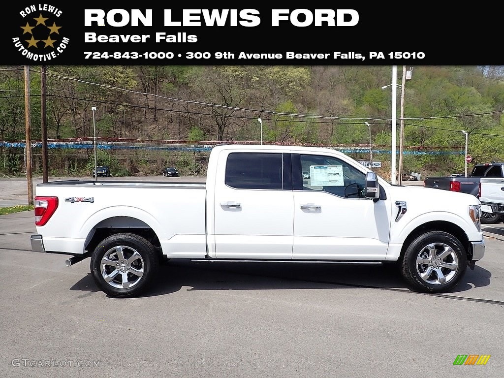 2023 F150 Lariat SuperCrew 4x4 - Star White Metallic Tri-Coat / Black photo #1