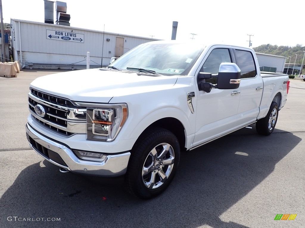 2023 F150 Lariat SuperCrew 4x4 - Star White Metallic Tri-Coat / Black photo #4