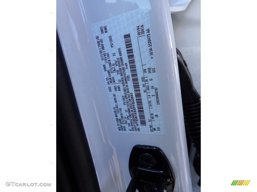 2023 F150 Color Code YZ for Oxford White Photo #145981971