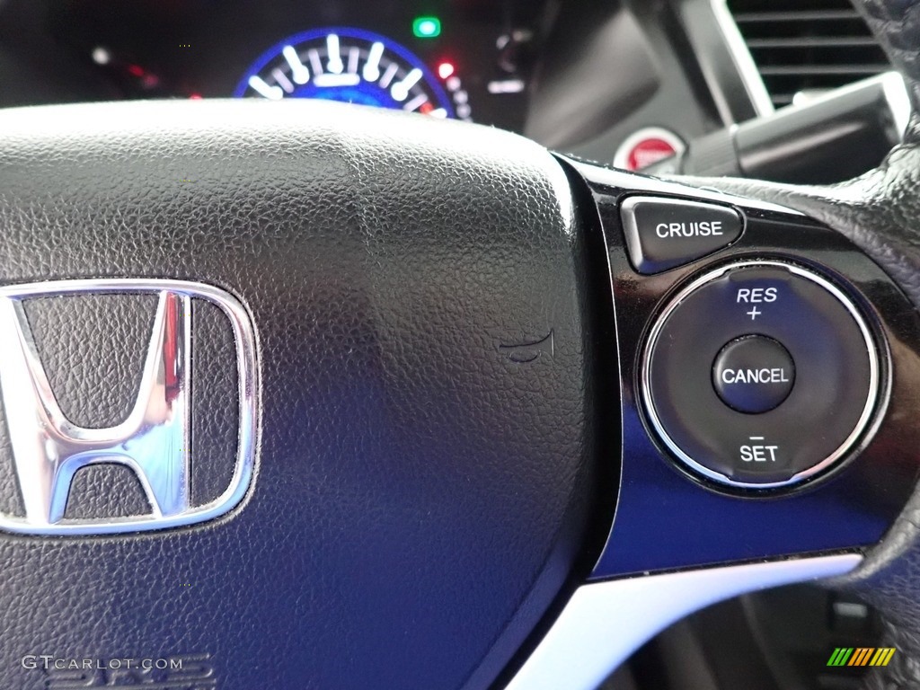 2014 Honda Civic EX-L Sedan Black Steering Wheel Photo #145984912