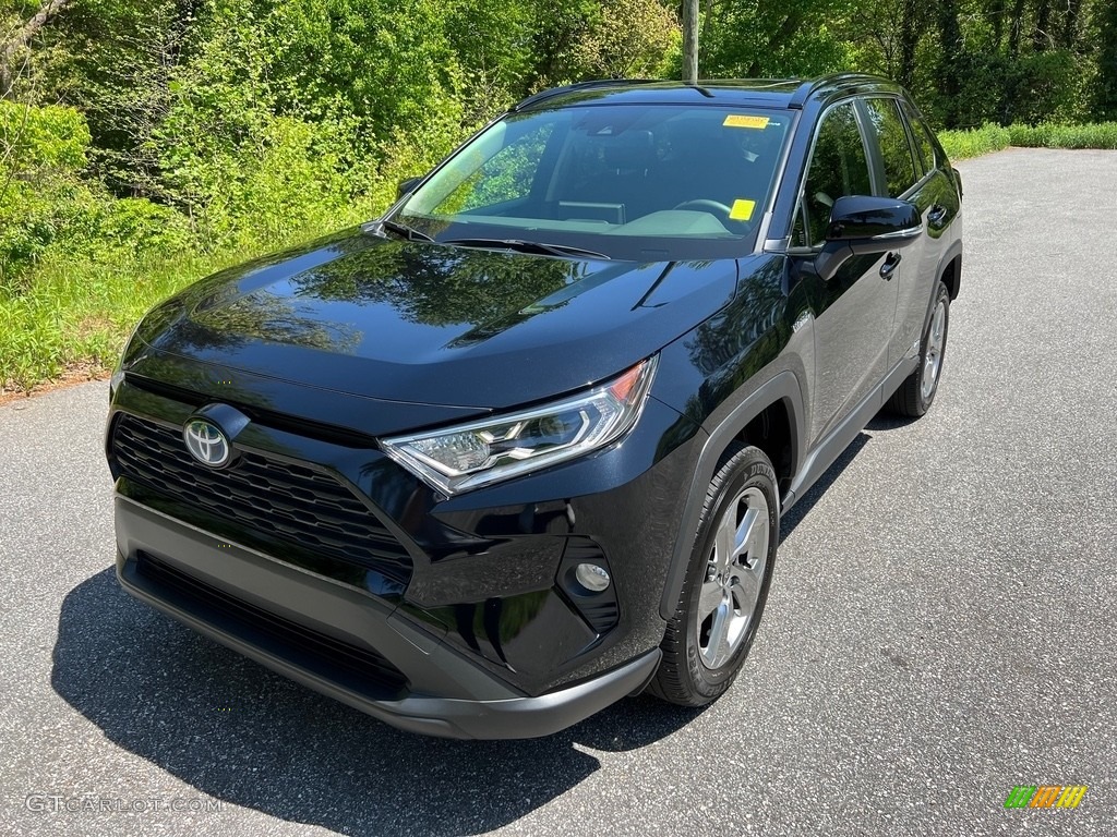 2021 RAV4 XLE AWD Hybrid - Midnight Black Metallic / Black photo #2