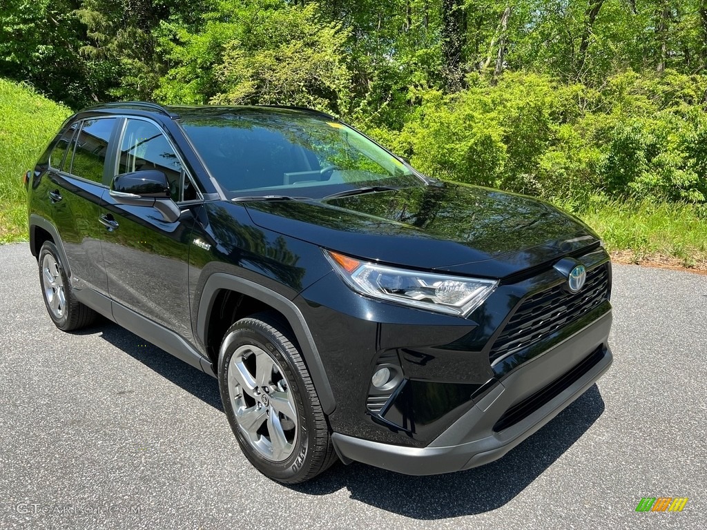2021 RAV4 XLE AWD Hybrid - Midnight Black Metallic / Black photo #4