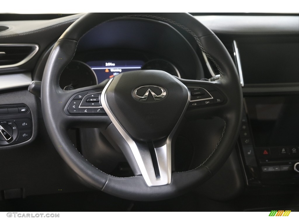 2020 Infiniti QX50 Luxe AWD Graphite Steering Wheel Photo #145995093
