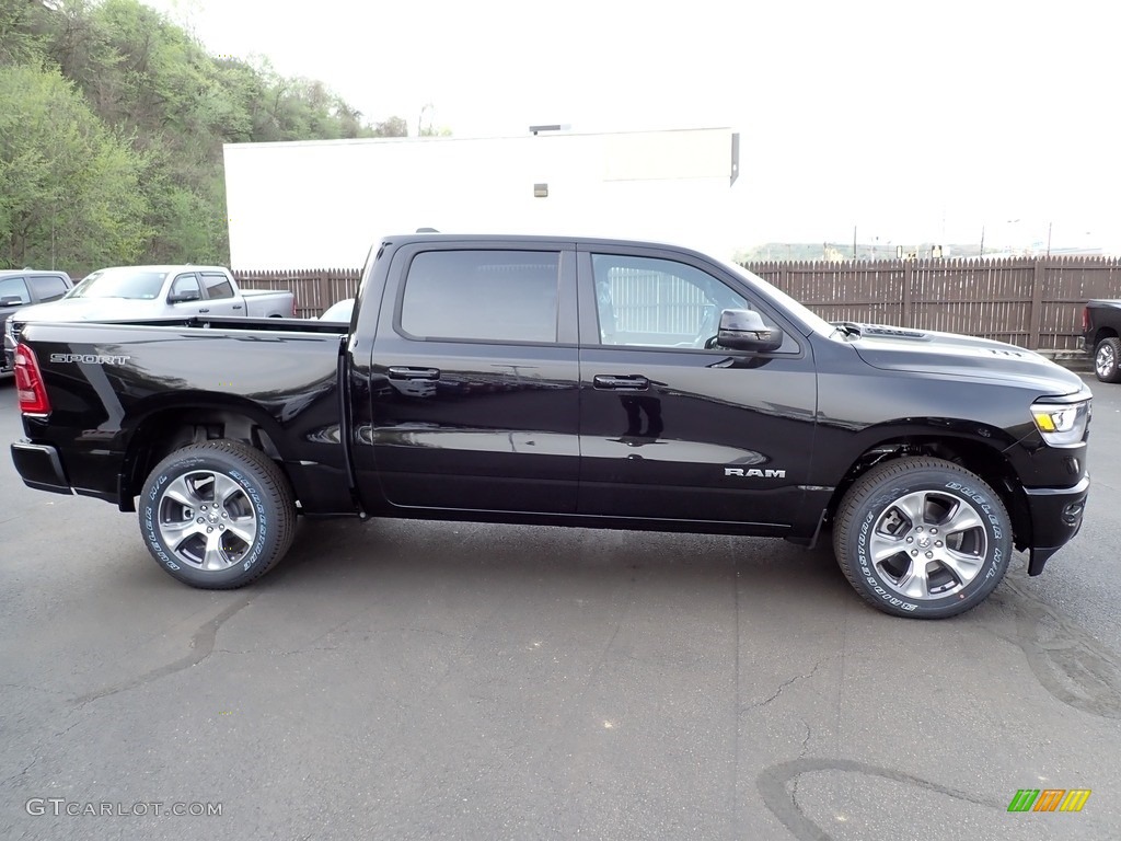 Diamond Black Crystal Pearl 2023 Ram 1500 Laramie Crew Cab 4x4 Exterior Photo #145996332