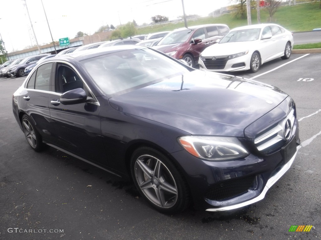 2016 C 300 4Matic Sedan - Lunar Blue Metallic / Black photo #6
