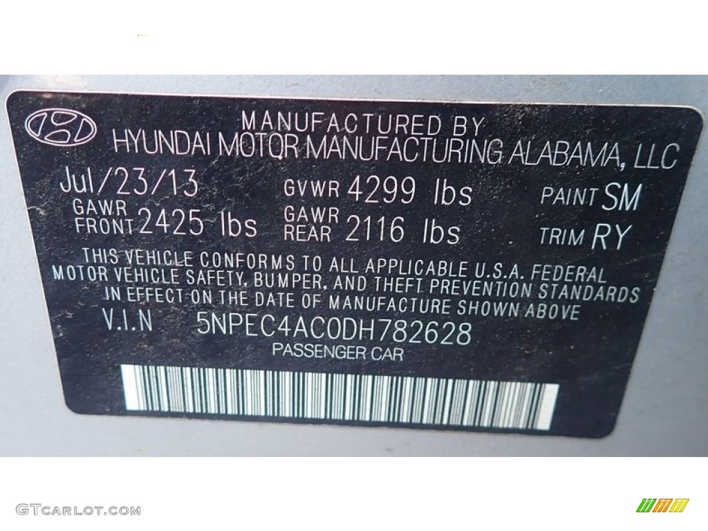 2013 Sonata Limited - Radiant Silver / Black photo #20