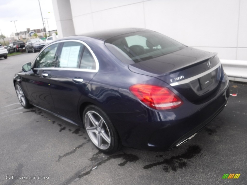 2016 C 300 4Matic Sedan - Lunar Blue Metallic / Black photo #9