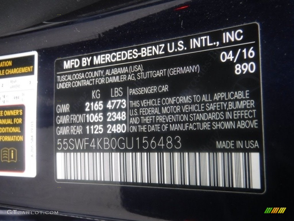 2016 C 300 4Matic Sedan - Lunar Blue Metallic / Black photo #29