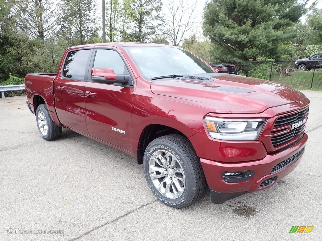 Delmonico Red Pearl 2023 Ram 1500 Laramie Crew Cab 4x4 Exterior Photo #146003179