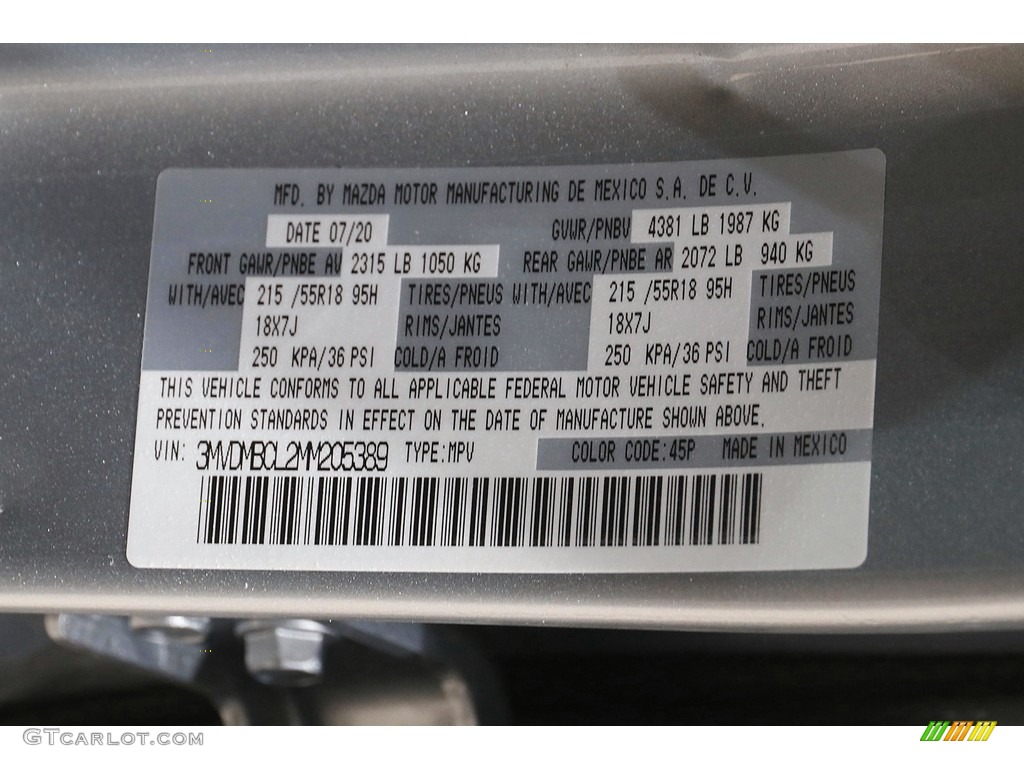 2021 CX-30 Preferred AWD - Sonic Silver Metallic / Black photo #22