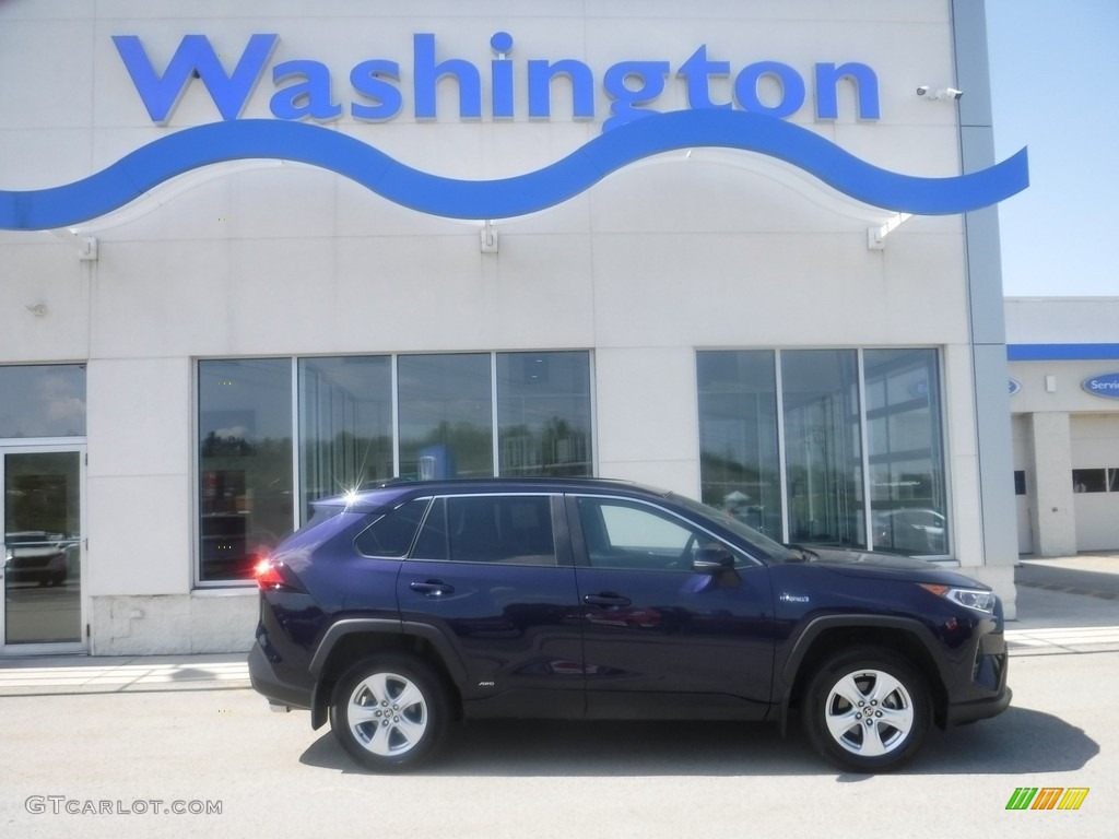 2021 RAV4 XLE AWD Hybrid - Blueprint / Black photo #2