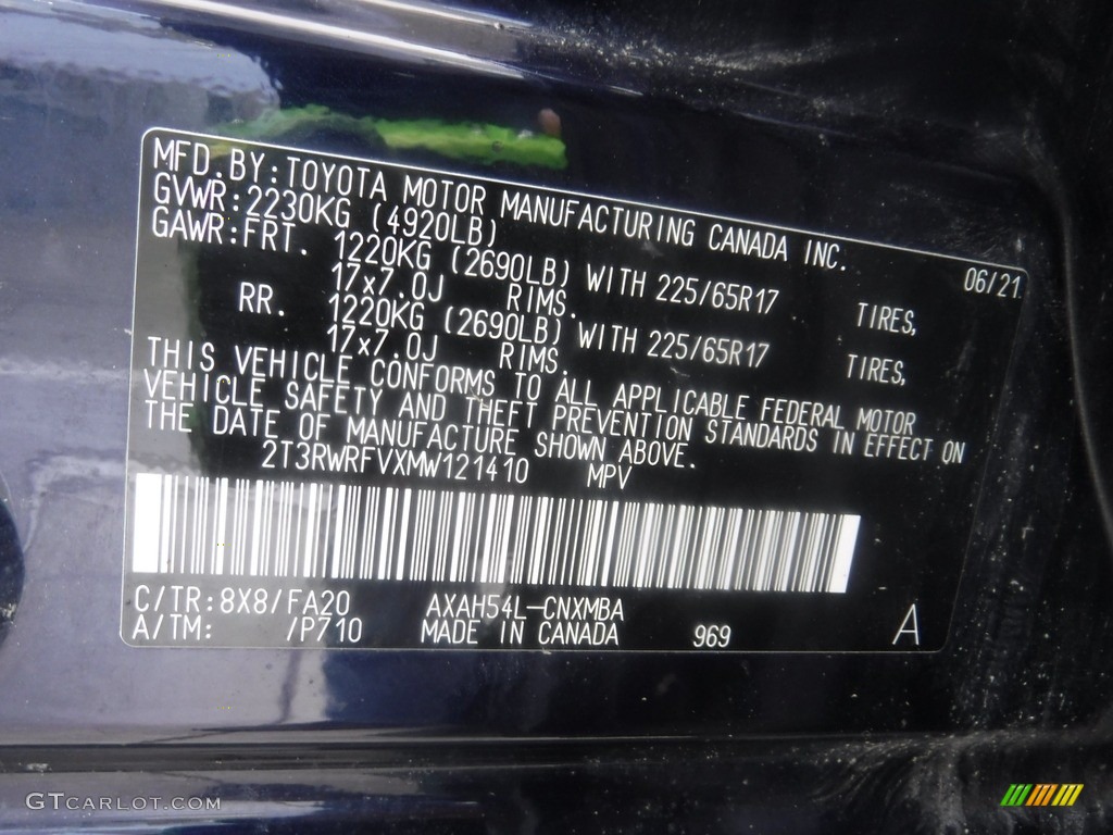 2021 RAV4 XLE AWD Hybrid - Blueprint / Black photo #27