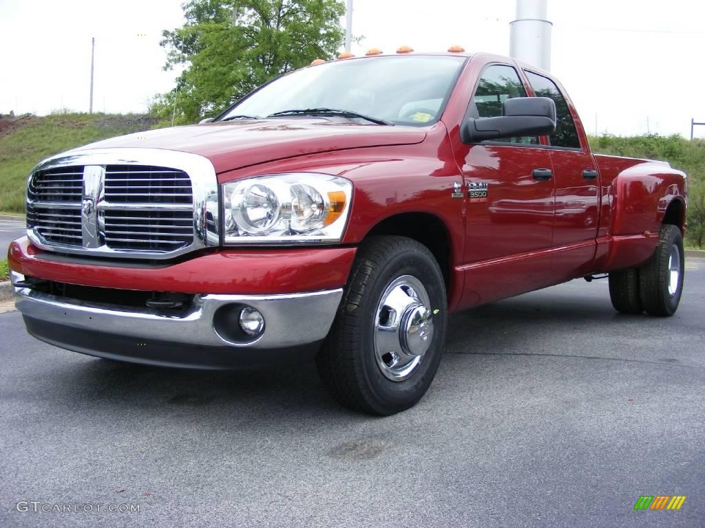 2009 Ram 3500 Big Horn Edition Quad Cab Dually - Inferno Red Crystal Pearl / Medium Slate Gray photo #1