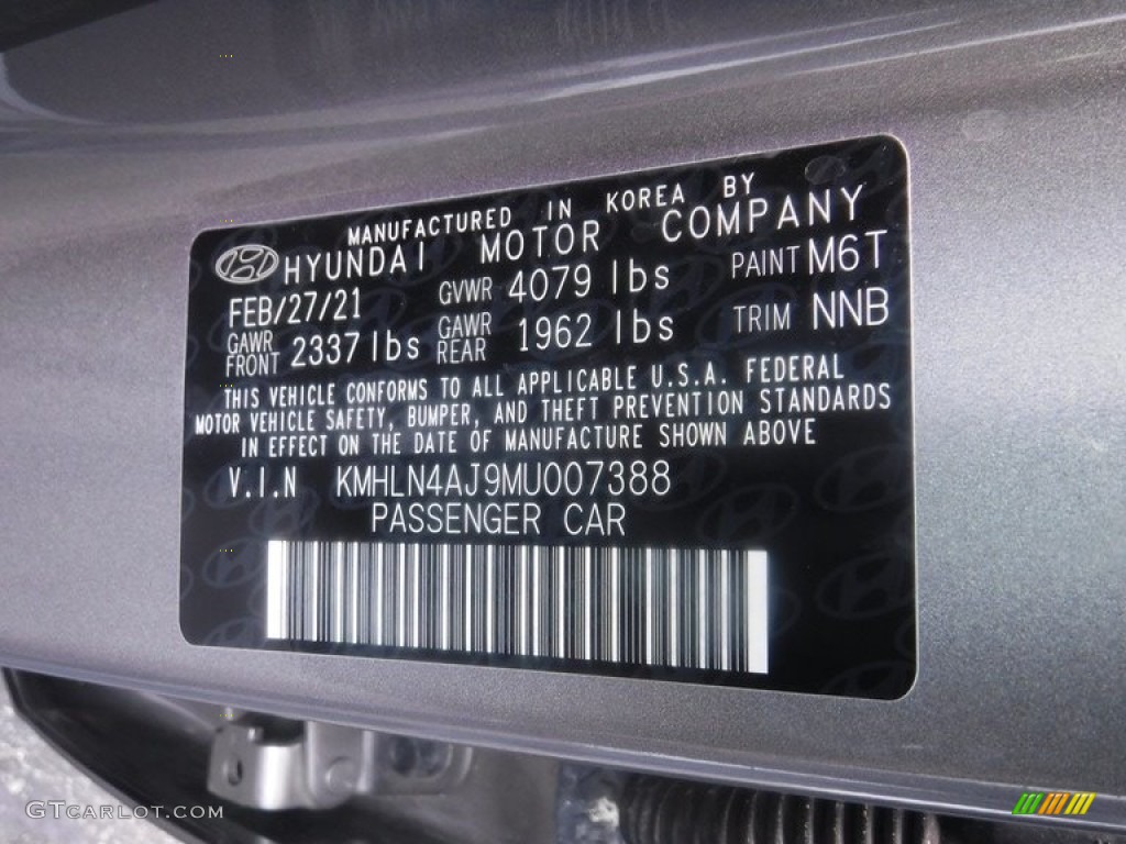 2021 Elantra Limited Hybrid - Electric Shadow / Black photo #37