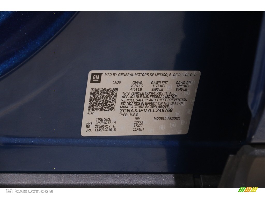 2020 Equinox LT - Pacific Blue Metallic / Jet Black photo #21