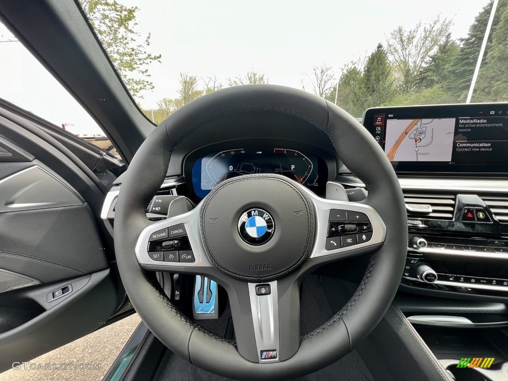 2023 BMW 5 Series 530i xDrive Sedan Black Steering Wheel Photo #146013448