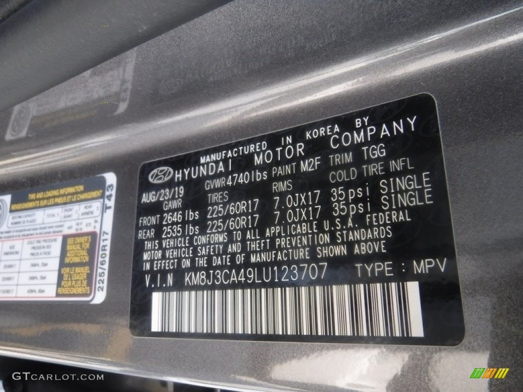 2020 Tucson Value AWD - Magnetic Force Metallic / Gray photo #34