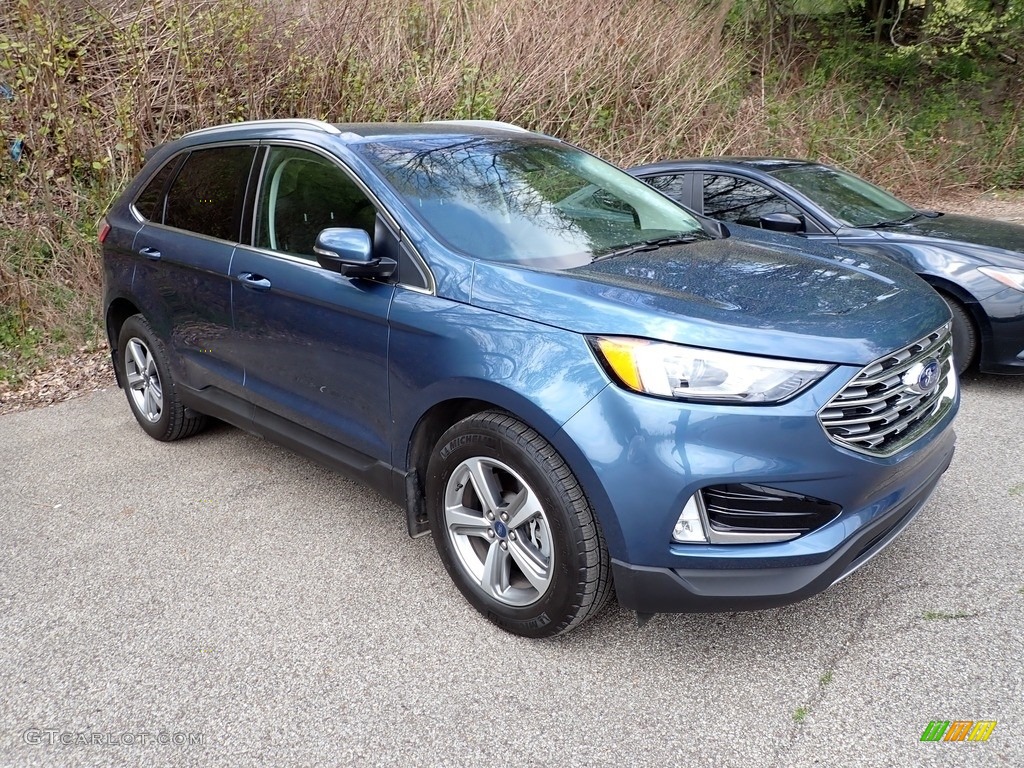 2019 Edge SEL AWD - Blue Metallic / Ebony photo #3