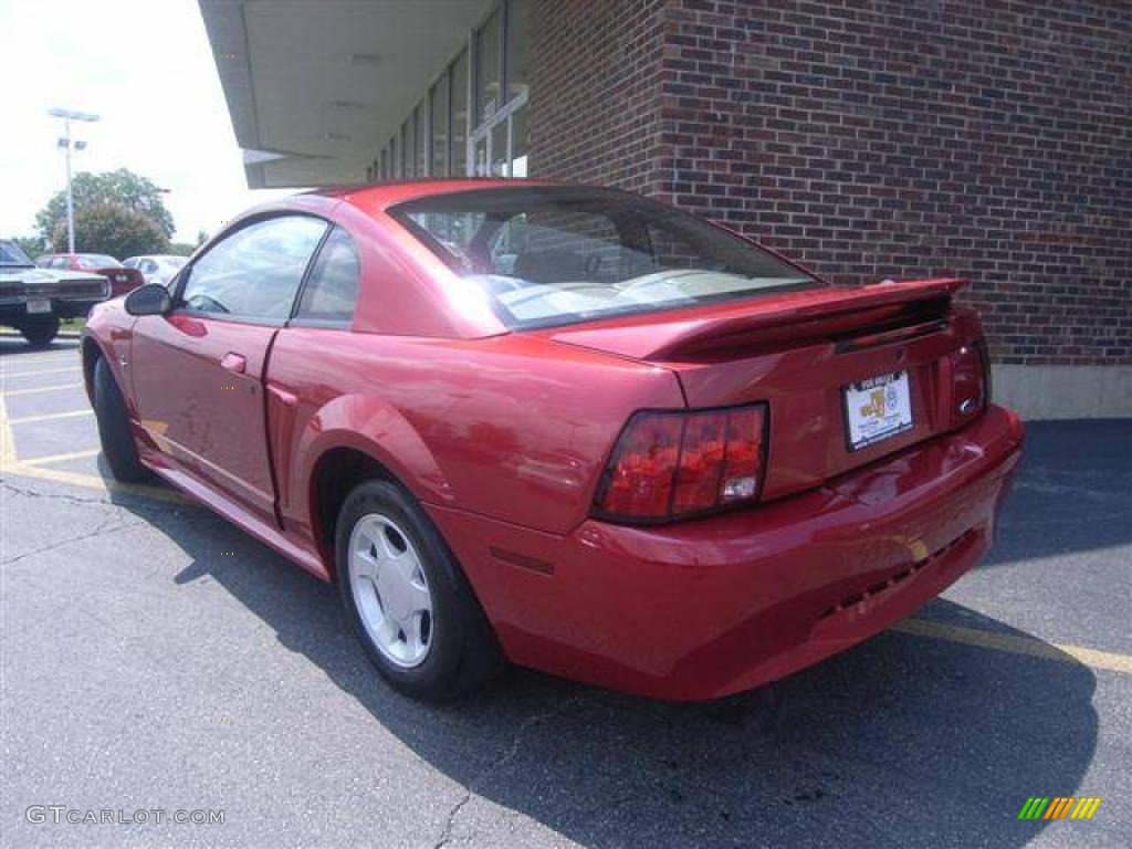2000 Mustang V6 Coupe - Laser Red Metallic / Medium Parchment photo #10
