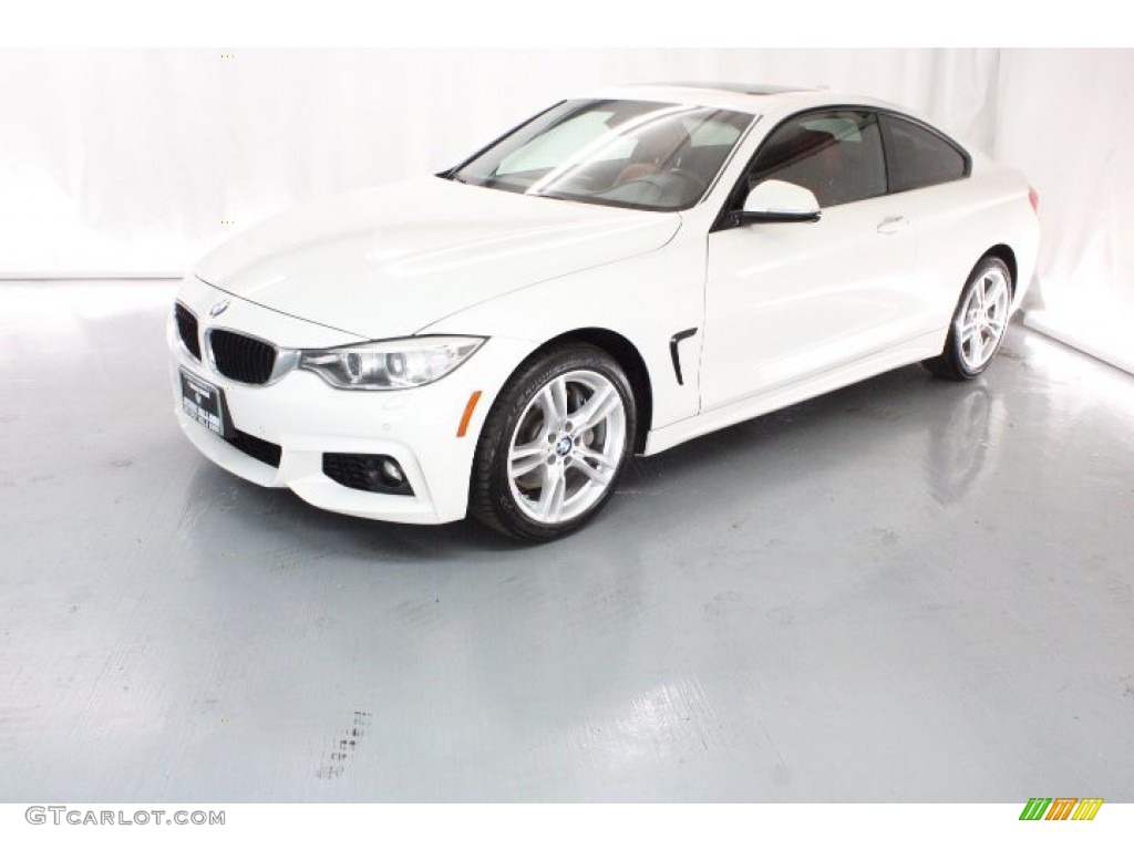 2016 4 Series 428i xDrive Coupe - Alpine White / Coral Red photo #3