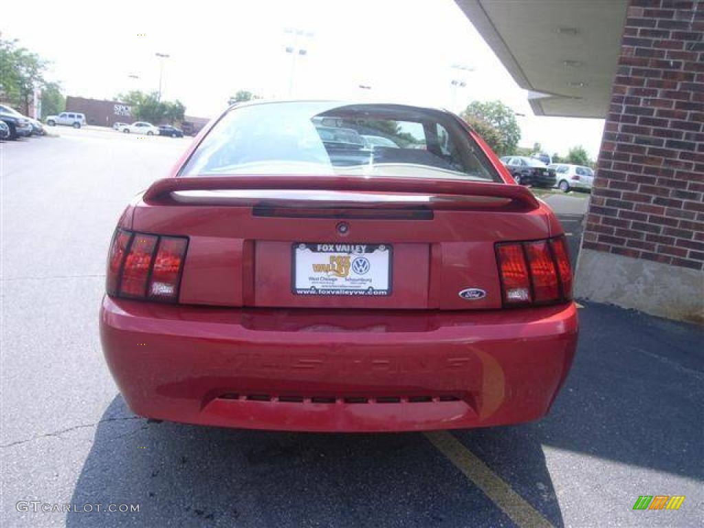 2000 Mustang V6 Coupe - Laser Red Metallic / Medium Parchment photo #11