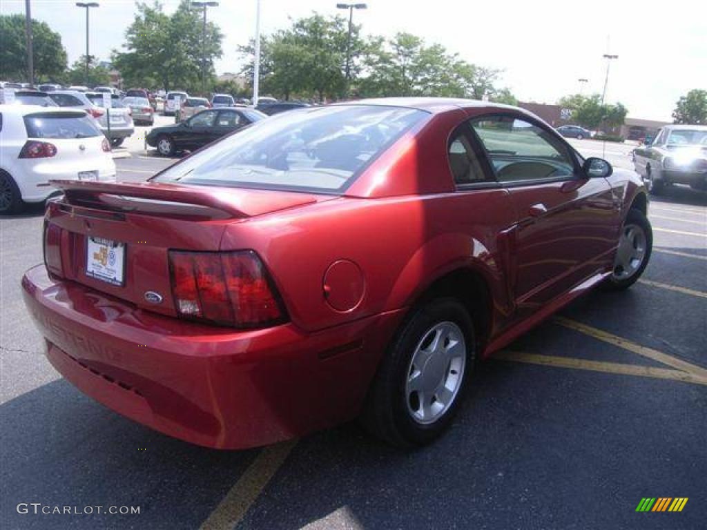 2000 Mustang V6 Coupe - Laser Red Metallic / Medium Parchment photo #12