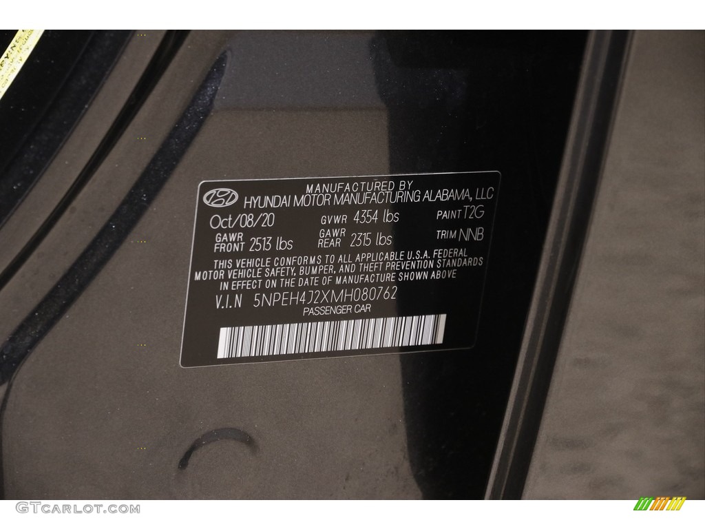 2021 Sonata Limited - Portofino Gray / Black photo #23