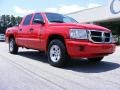 2008 Flame Red Dodge Dakota SLT Crew Cab  photo #2