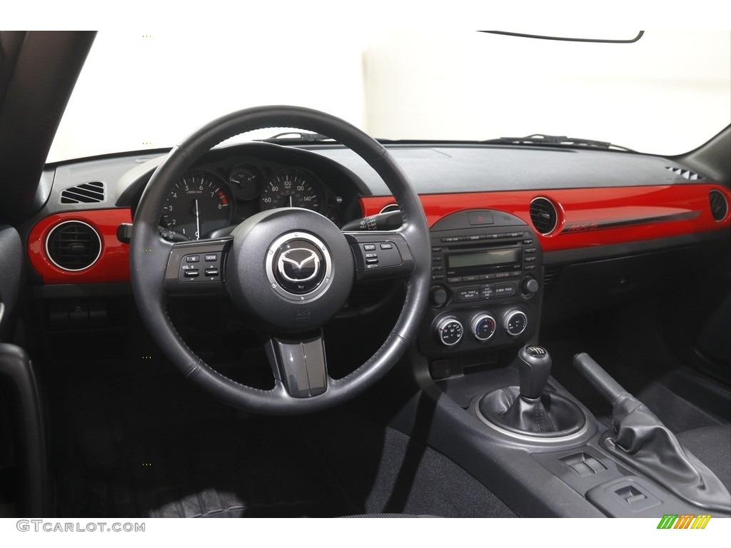 2013 Mazda MX-5 Miata Club Roadster Club Black/Red Stitching Dashboard Photo #146021916