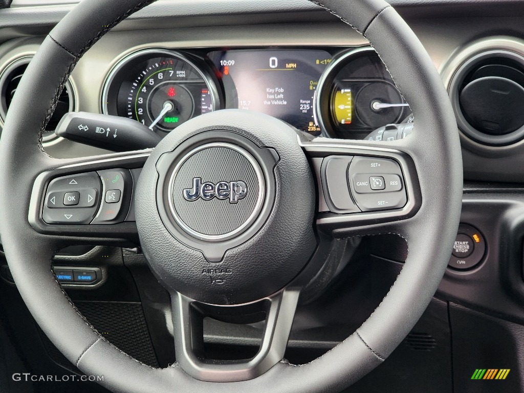 2023 Jeep Wrangler Unlimited Willys 4XE Hybrid Black Steering Wheel Photo #146023709
