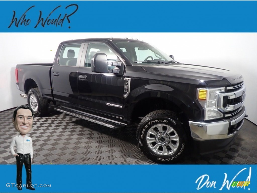 2021 F250 Super Duty STX SuperCab 4x4 - Agate Black / Medium Earth Gray photo #1