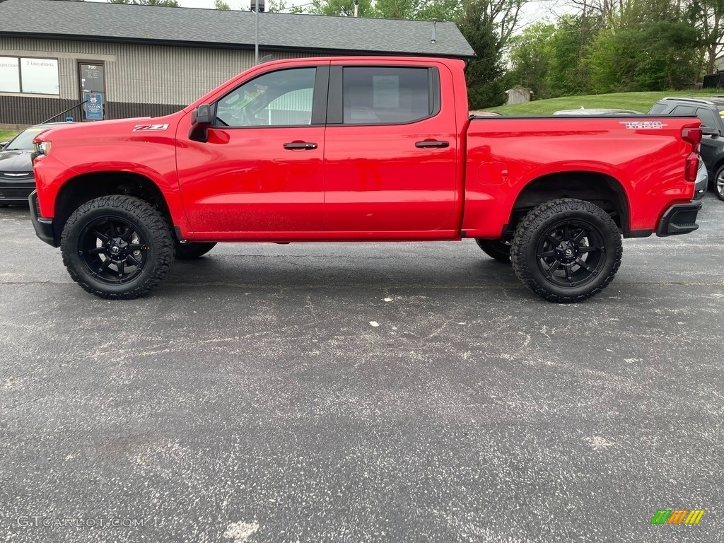 Red Hot 2022 Chevrolet Silverado 1500 Limited LT Trail Boss Crew Cab 4x4 Exterior Photo #146025395