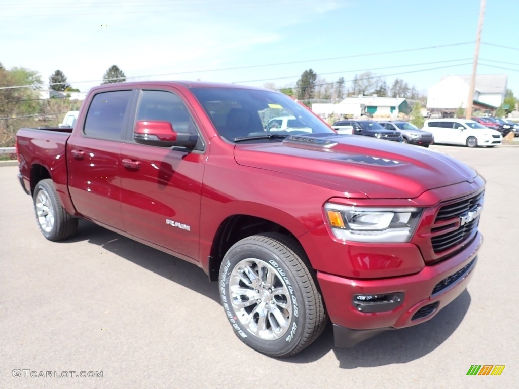 Delmonico Red Pearl 2023 Ram 1500 Laramie Crew Cab 4x4 Exterior Photo #146025521
