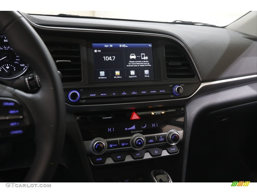 2020 Elantra Value Edition - Quartz White Pearl / Black photo #9