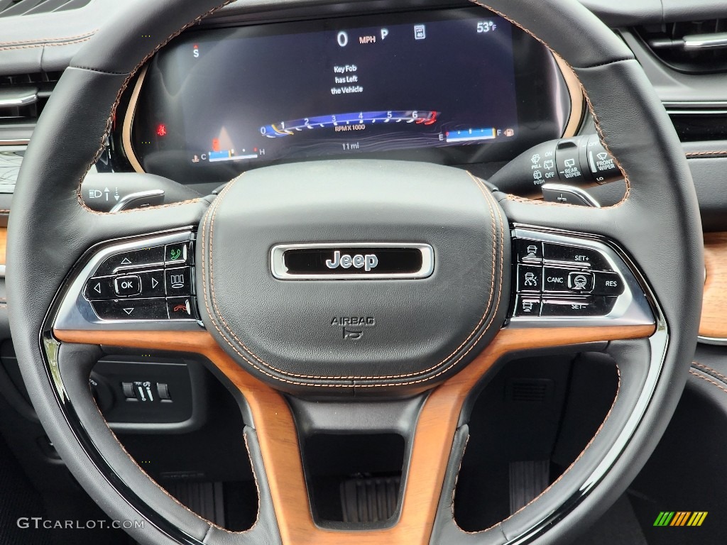 2023 Jeep Grand Cherokee L Summit 4x4 Global Black Steering Wheel Photo #146027474