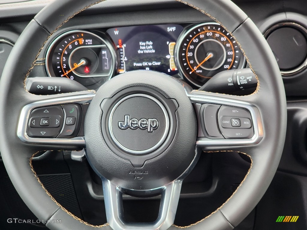 2022 Jeep Gladiator Overland 4x4 Black Steering Wheel Photo #146029475
