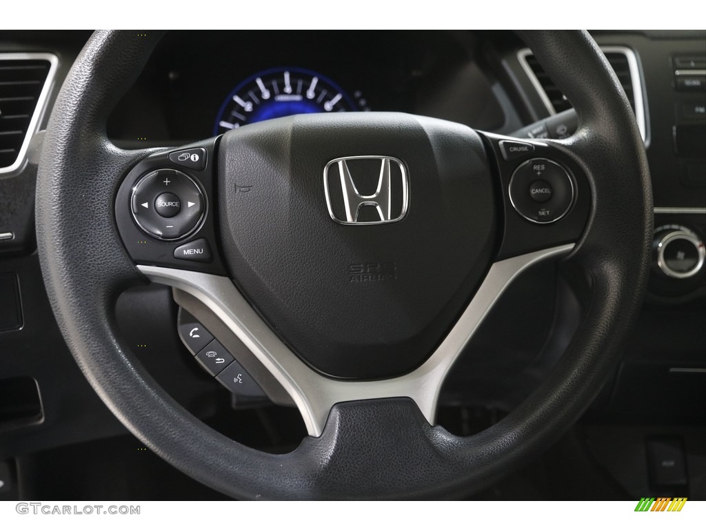 2015 Honda Civic LX Coupe Gray Steering Wheel Photo #146029520